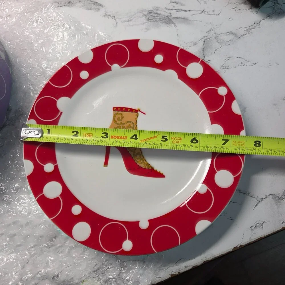 True Living Multi Colored 7.5 inch Heel Shoe Set of 4 Desert Plates